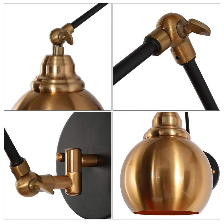 Image 4 1-Light Polished Brass Swing Arm Wall Light more views