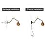 5_1-Light Polished Brass Swing Arm Wall Light more views