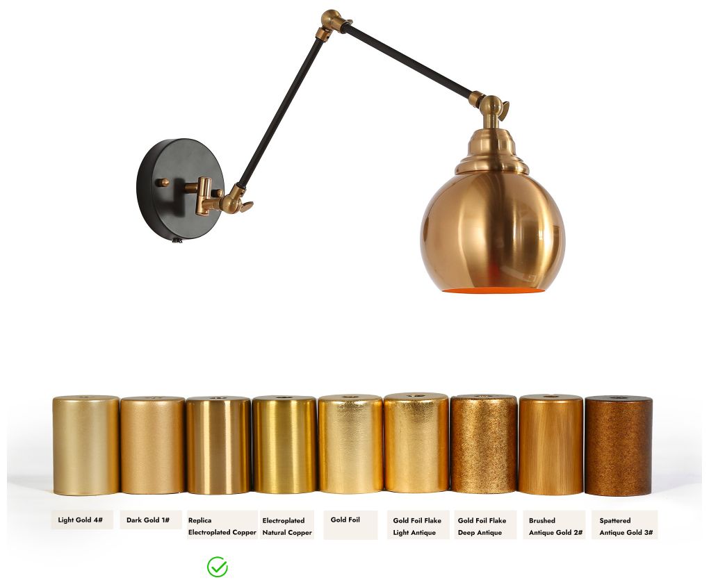 Image 6 1-Light Polished Brass Swing Arm Wall Light more views