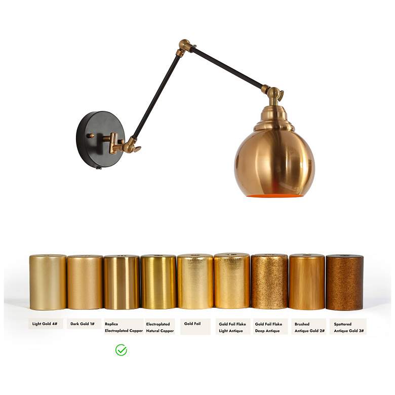 Image 6 1-Light Polished Brass Swing Arm Wall Light more views