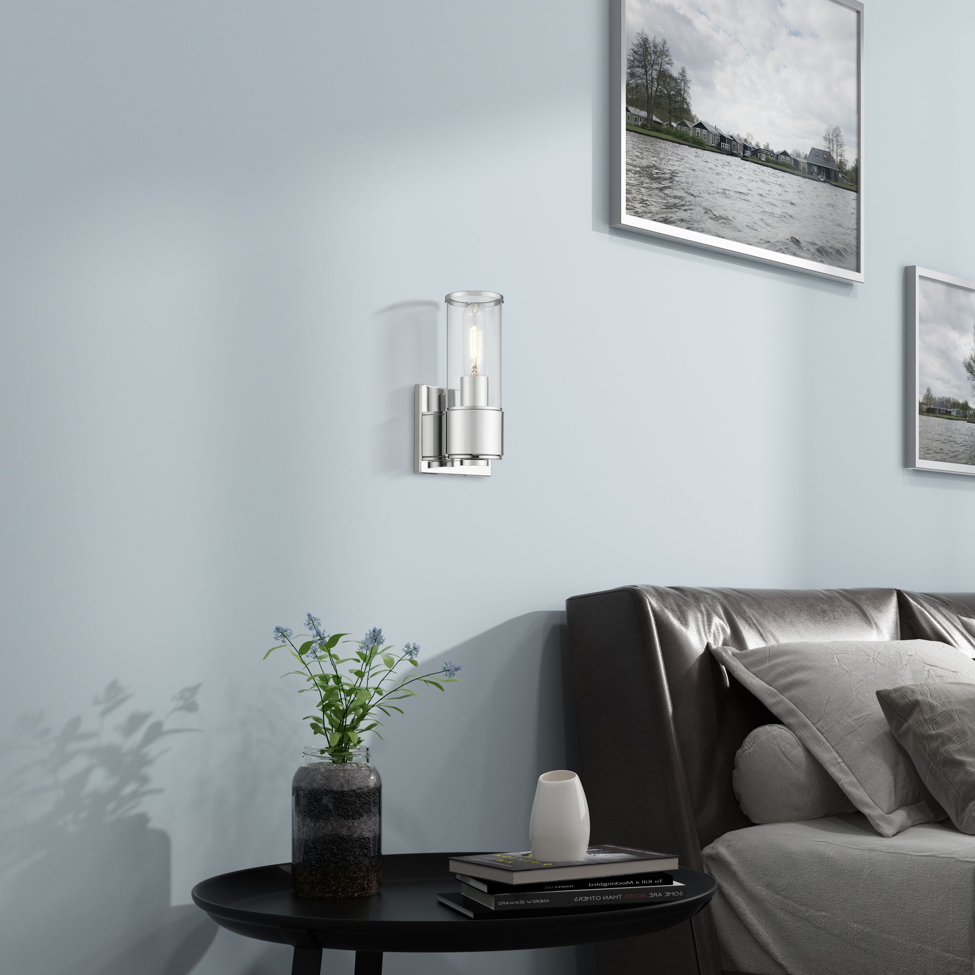 1 Light Polished Chrome ADA Sconce