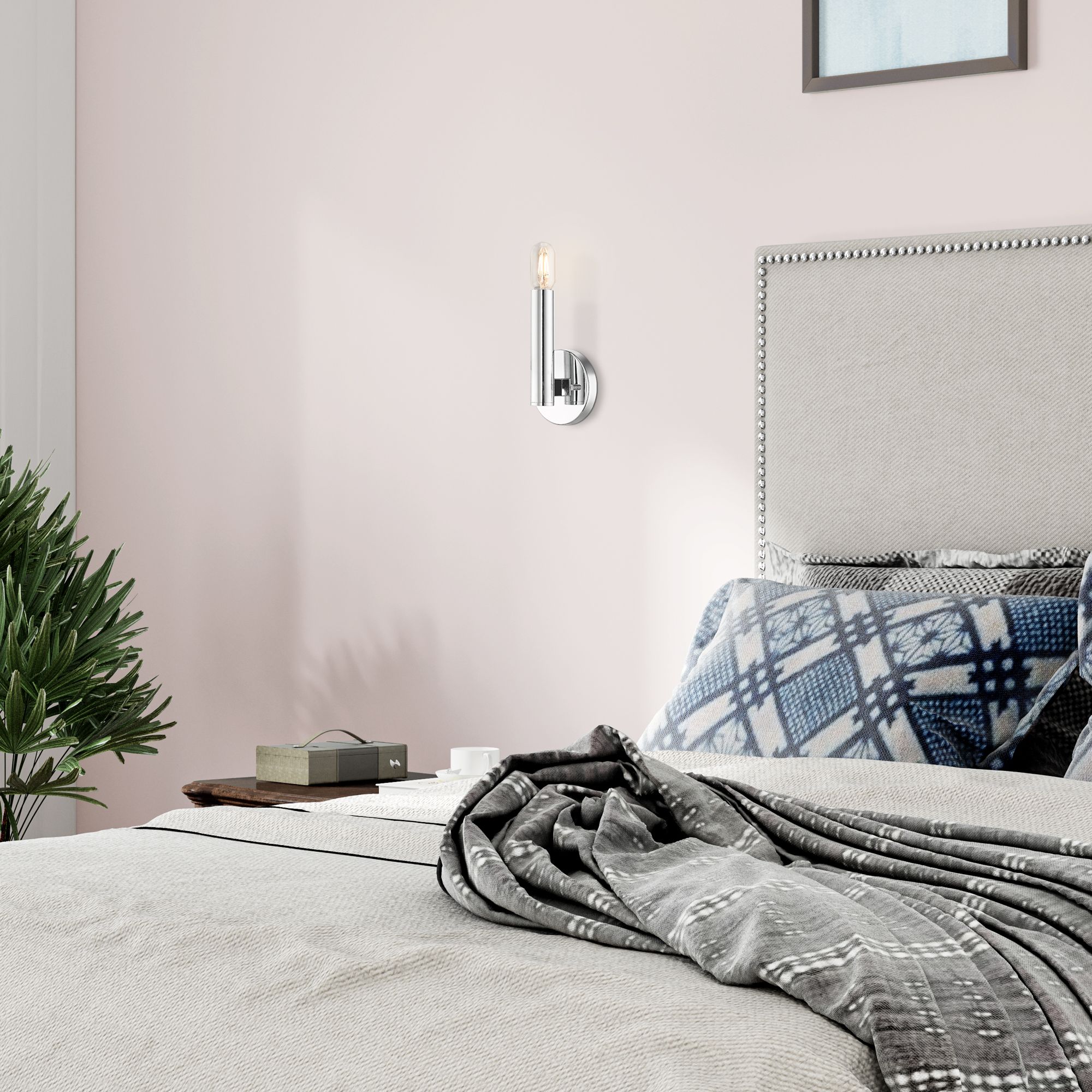 1 Light Polished Chrome ADA Sconce