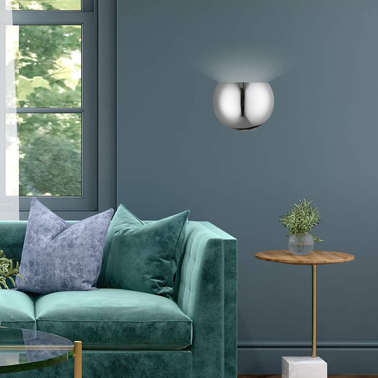 Image 7 1 Light Polished Chrome Wall Sconce more views