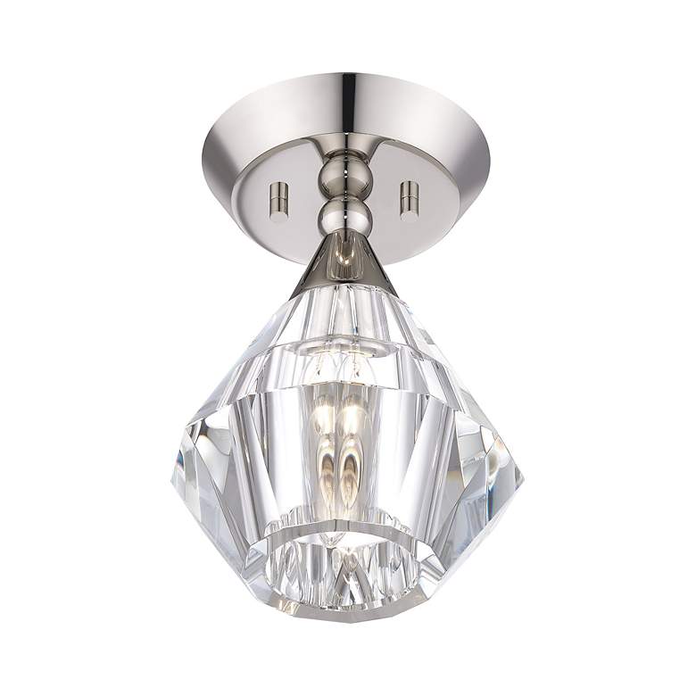 Image 6 1 Light Polished Nickel Crystal Semi-Flush more views