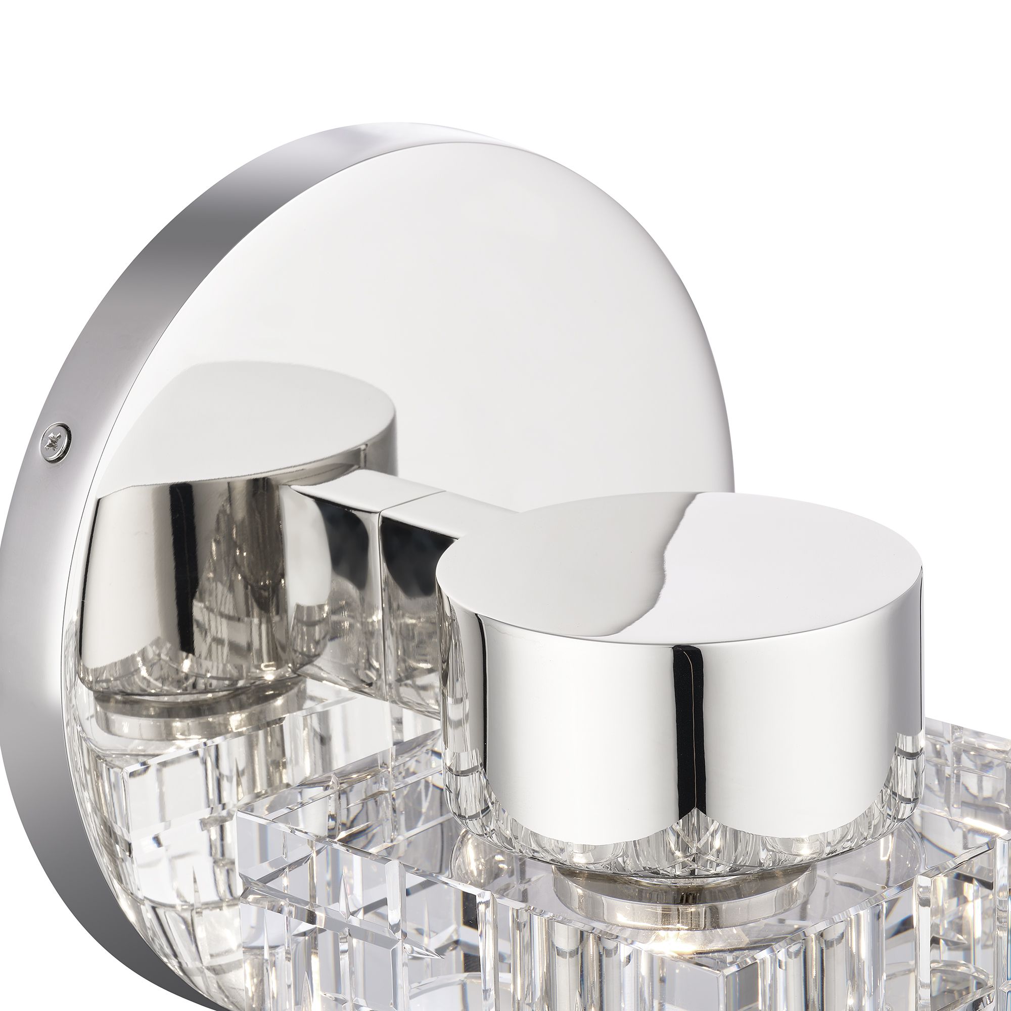 1 Light Polished Nickel Crystal Single Sconce