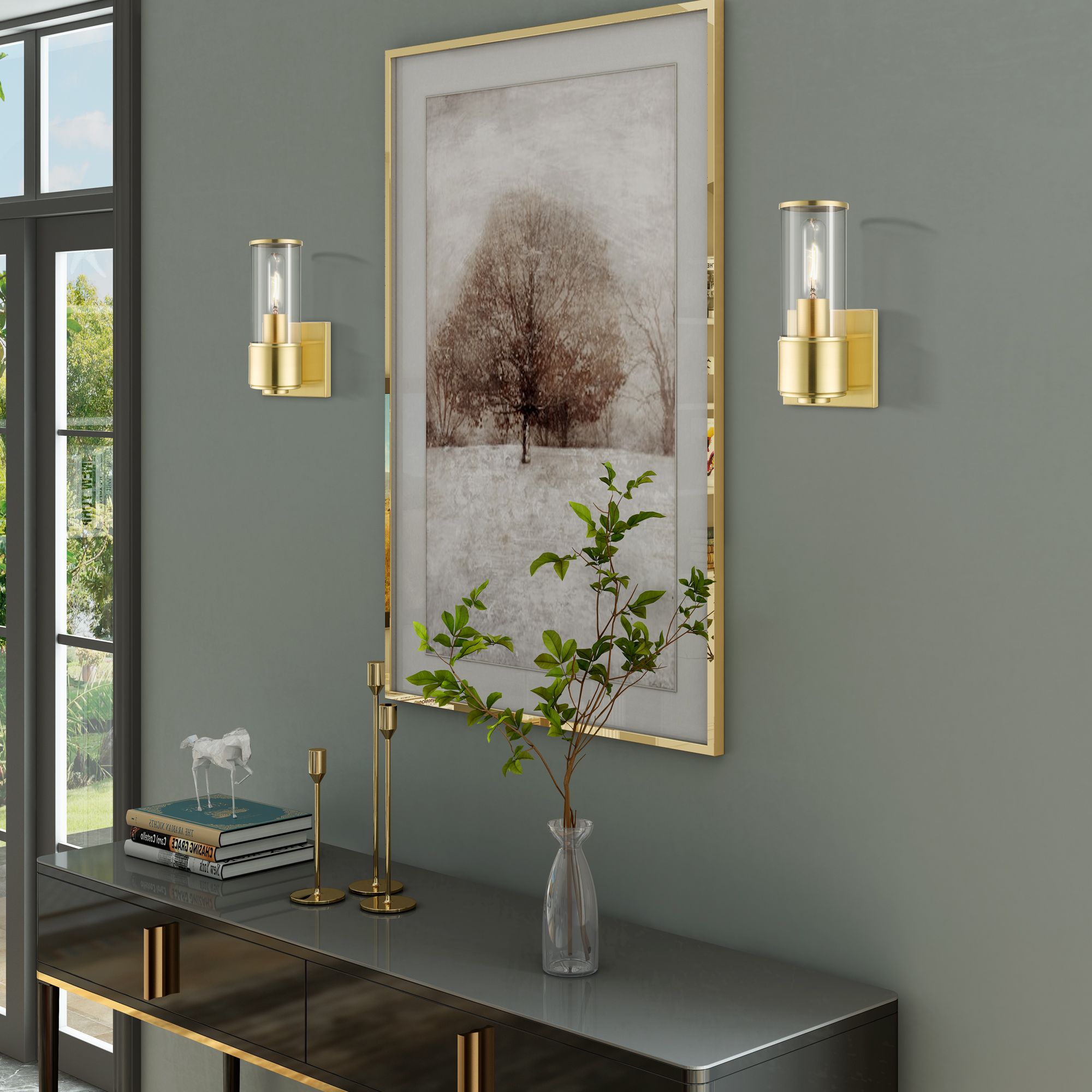 1 Light Satin Brass ADA Sconce