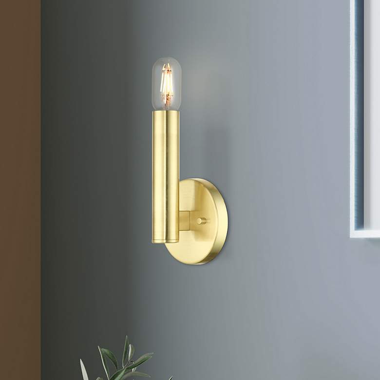 Image 1 1 Light Satin Brass ADA Sconce