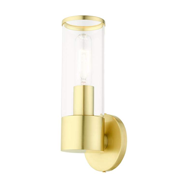 Image 6 1 Light Satin Brass ADA Single Sconce more views