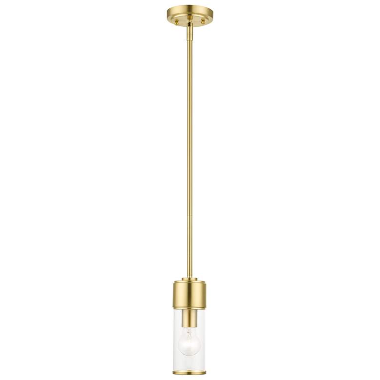 Image 1 1 Light Satin Brass Mini Pendant