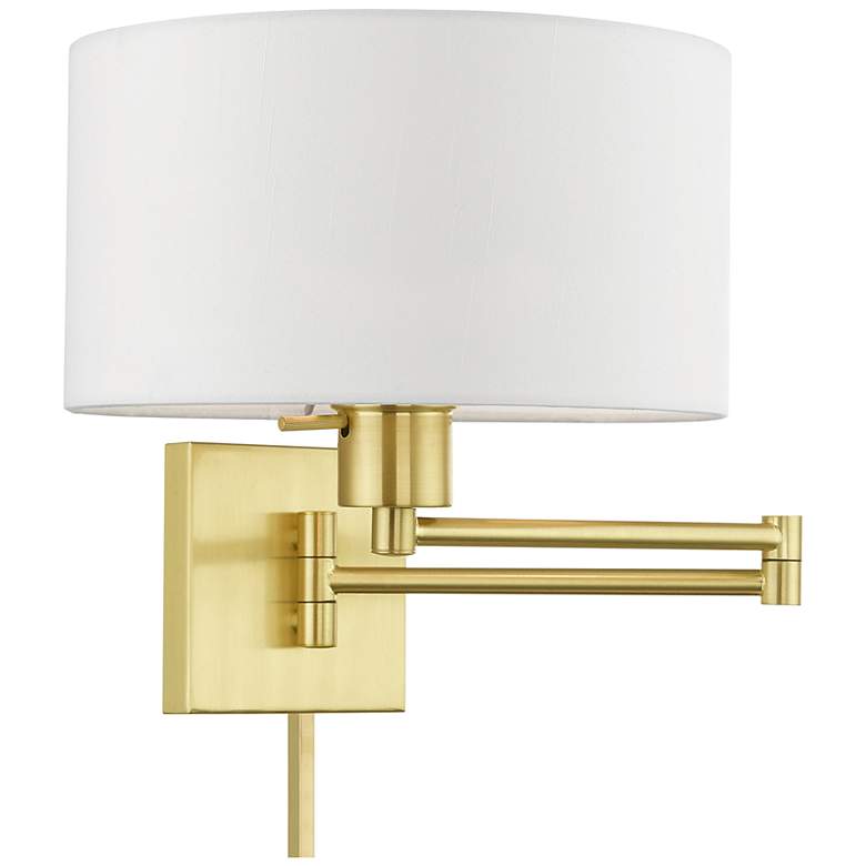 Image 3 1 Light Satin Brass Swing Arm Wall Lamp
