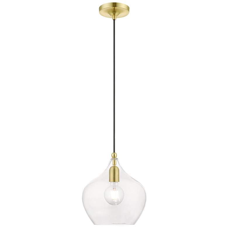 Image 1 1 Light Satin Brass with Polished Brass Accent Pendant