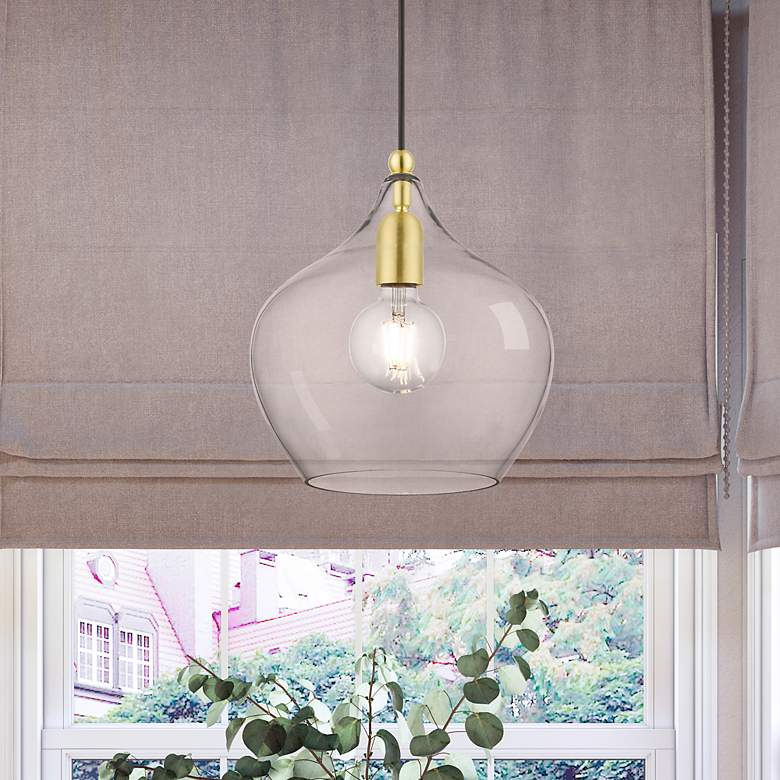 Image 1 1 Light Satin Brass with Polished Brass Accent Pendant