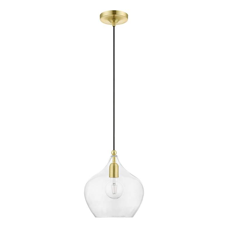 Image 3 1 Light Satin Brass with Polished Brass Accent Pendant more views