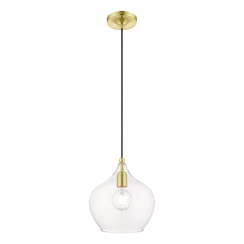 Image 5 1 Light Satin Brass with Polished Brass Accent Pendant more views