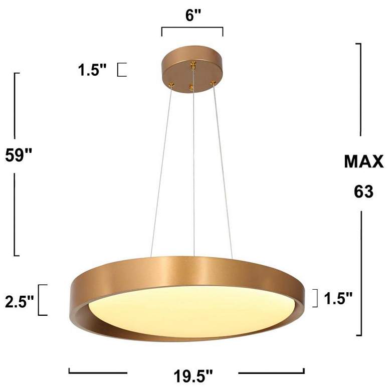 Image 2 1-light Satin Gold LED Pendant Lamp more views