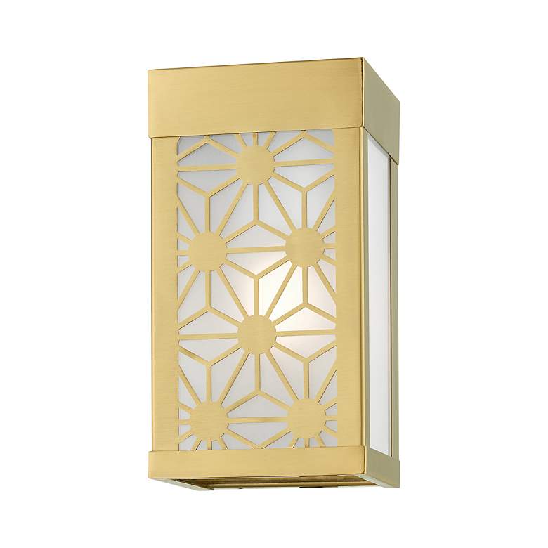 Image 4 1 Light Satin Gold Outdoor ADA Small Sconce more views