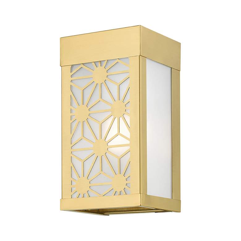 Image 5 1 Light Satin Gold Outdoor ADA Small Sconce more views