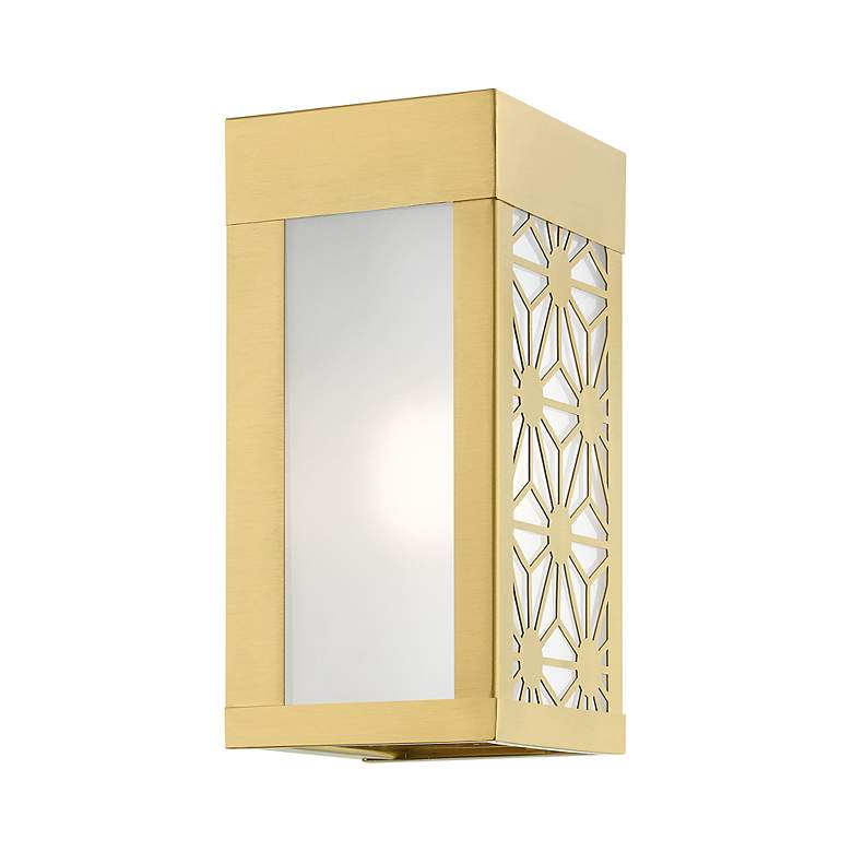 Image 7 1 Light Satin Gold Outdoor ADA Small Sconce more views