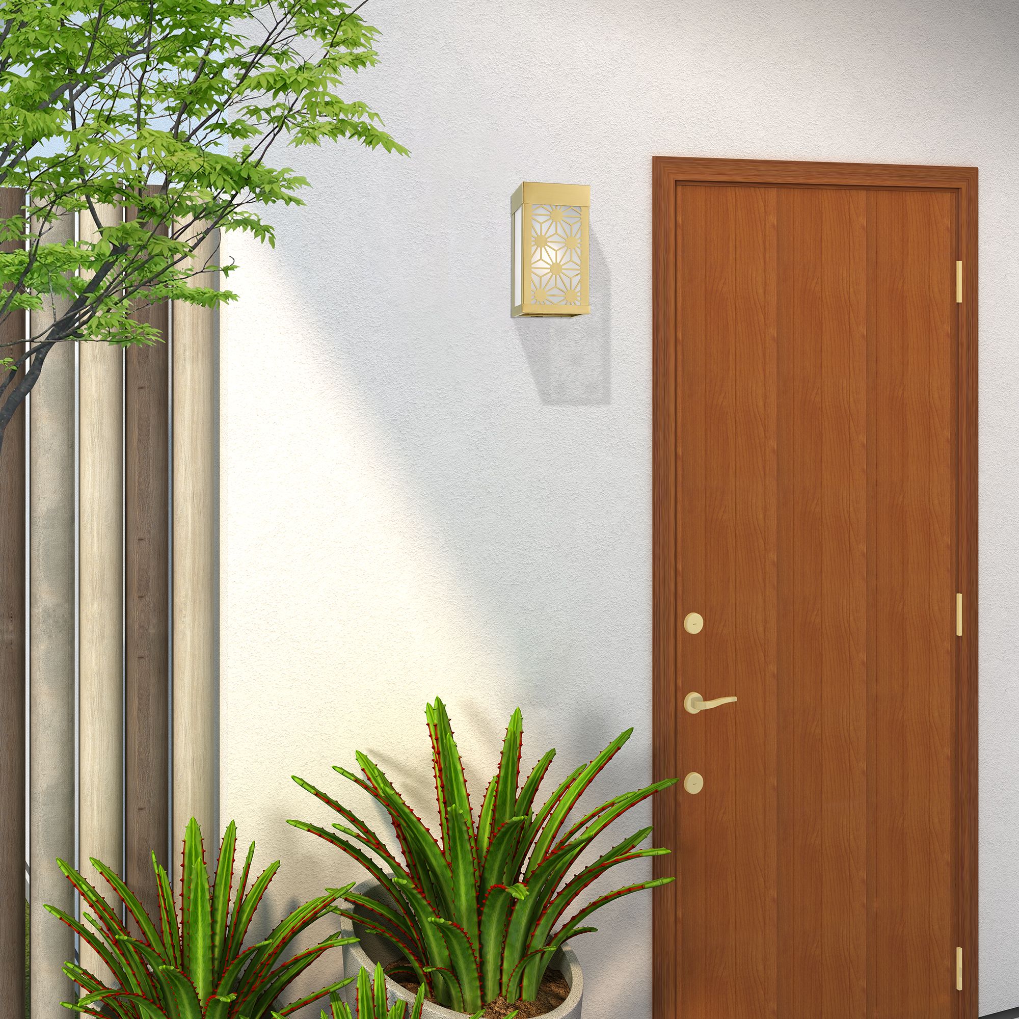 1 Light Satin Gold Outdoor ADA Small Sconce