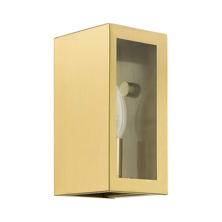 Image 3 1 Light Satin Gold Outdoor ADA Small Sconce more views