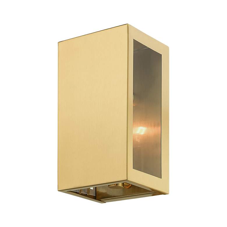 Image 6 1 Light Satin Gold Outdoor ADA Small Sconce more views