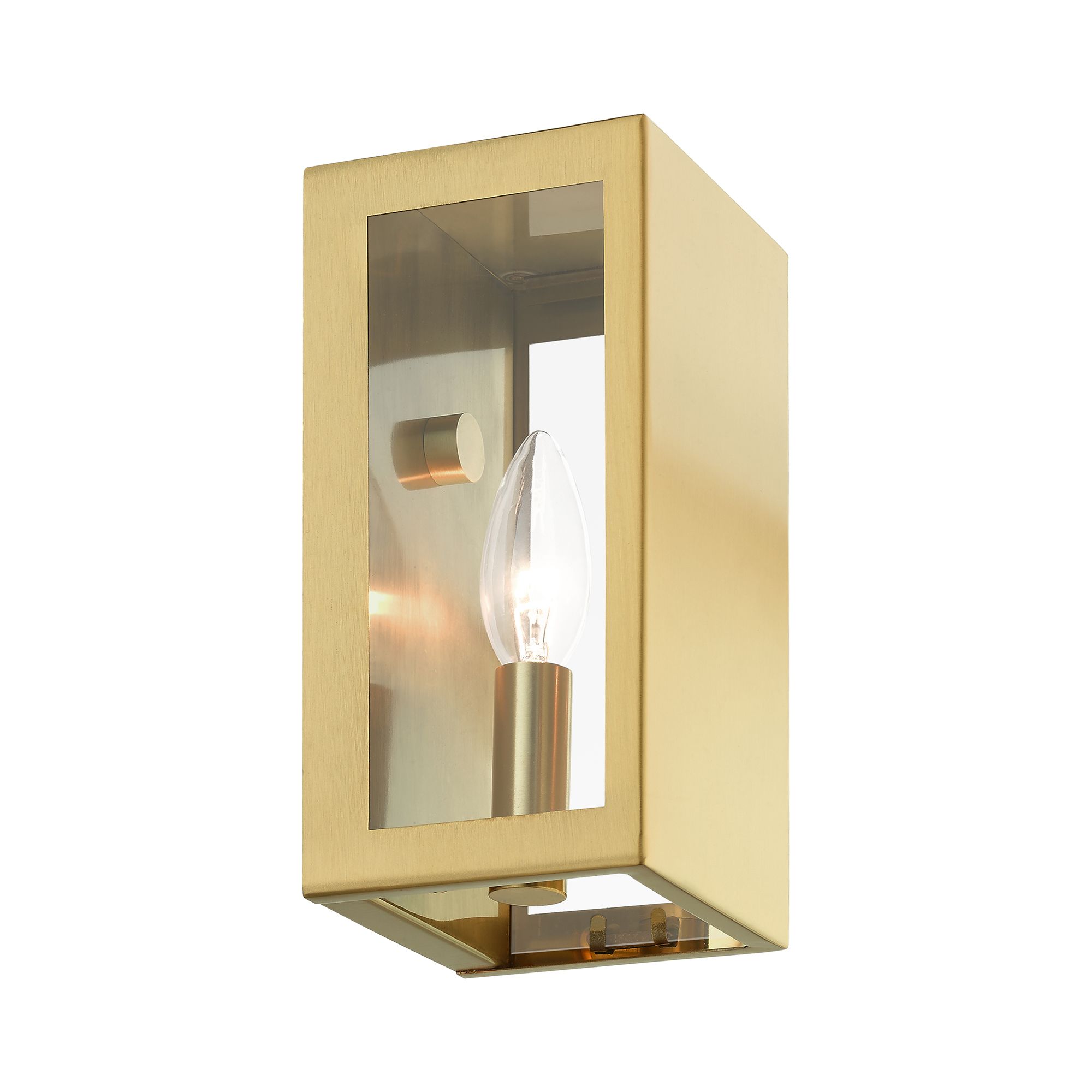 1 Light Satin Gold Outdoor ADA Small Sconce