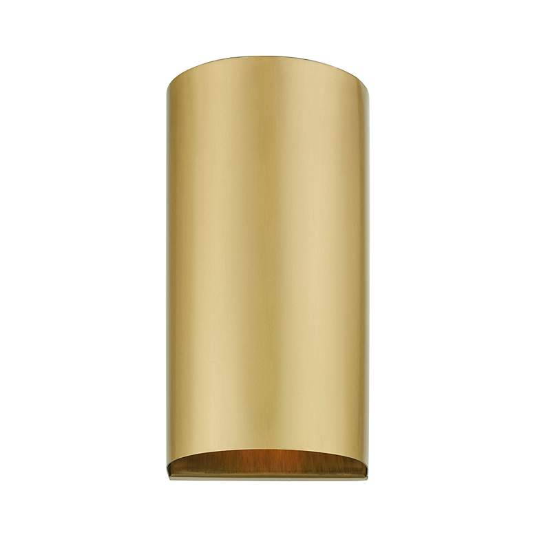Image 4 1 Light Satin Gold Outdoor or Indoor ADA Medium Sconce more views