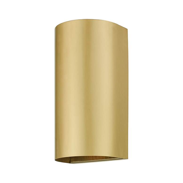 Image 6 1 Light Satin Gold Outdoor or Indoor ADA Medium Sconce more views