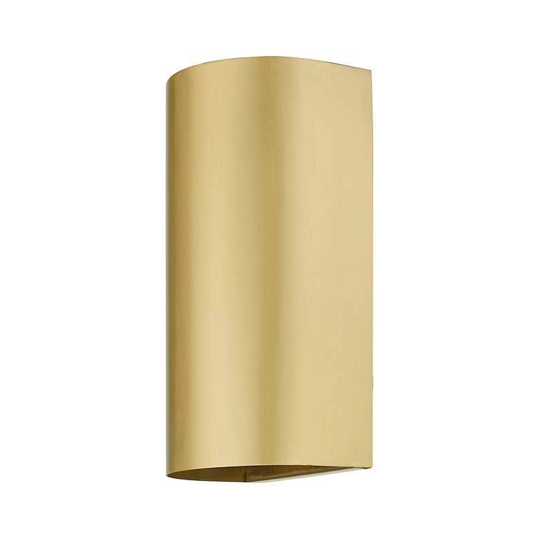 Image 7 1 Light Satin Gold Outdoor or Indoor ADA Medium Sconce more views