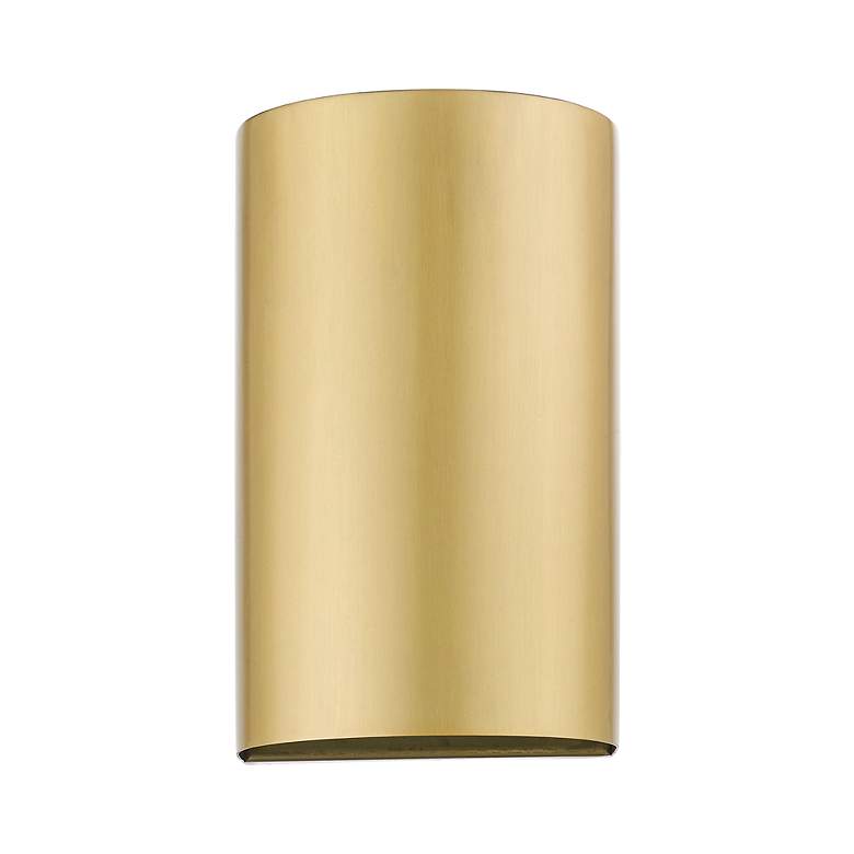 Image 3 1 Light Satin Gold Outdoor or Indoor ADA Small Sconce more views