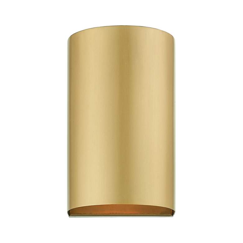 Image 4 1 Light Satin Gold Outdoor or Indoor ADA Small Sconce more views