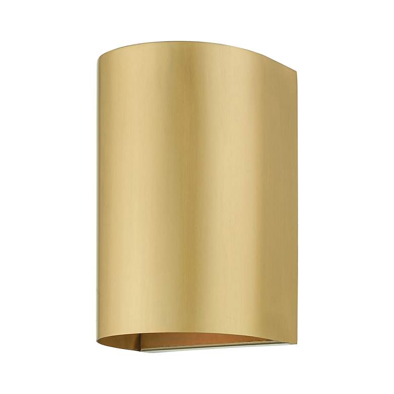Image 6 1 Light Satin Gold Outdoor or Indoor ADA Small Sconce more views