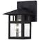 1 Light Satin Gold Small Outdoor Wall Lantern with Clear Glass