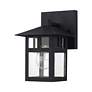 3_1 Light Satin Gold Small Outdoor Wall Lantern with Clear Glass more views