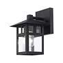 5_1 Light Satin Gold Small Outdoor Wall Lantern with Clear Glass more views
