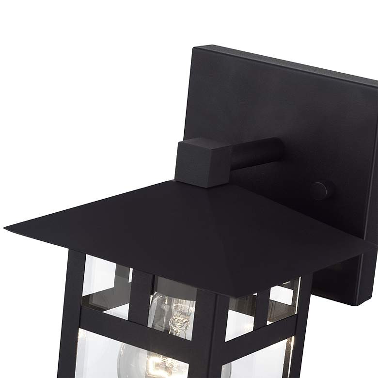 Image 7 1 Light Satin Gold Small Outdoor Wall Lantern with Clear Glass more views