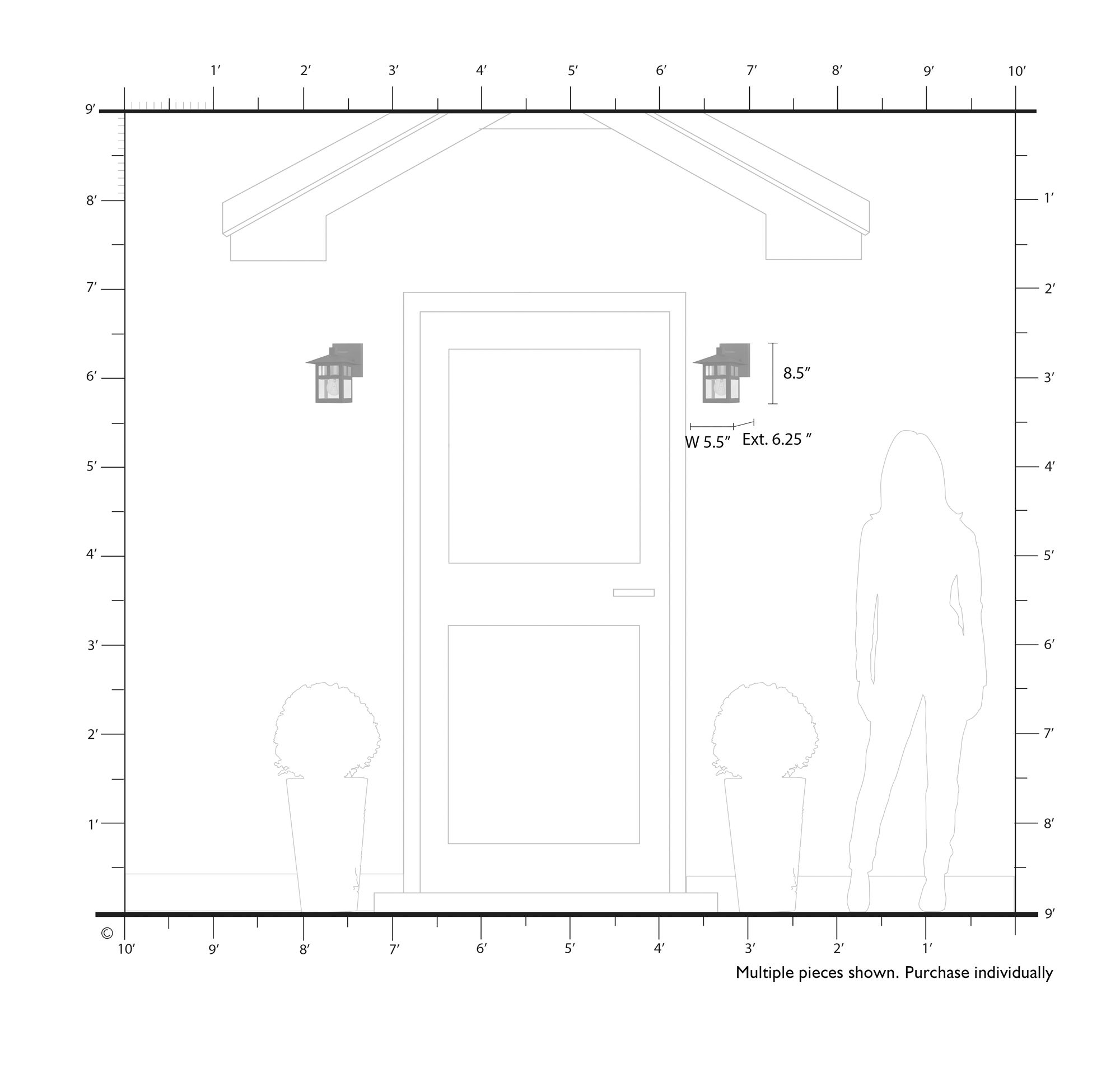 1 Light Satin Gold Small Outdoor Wall Lantern with Clear Glass