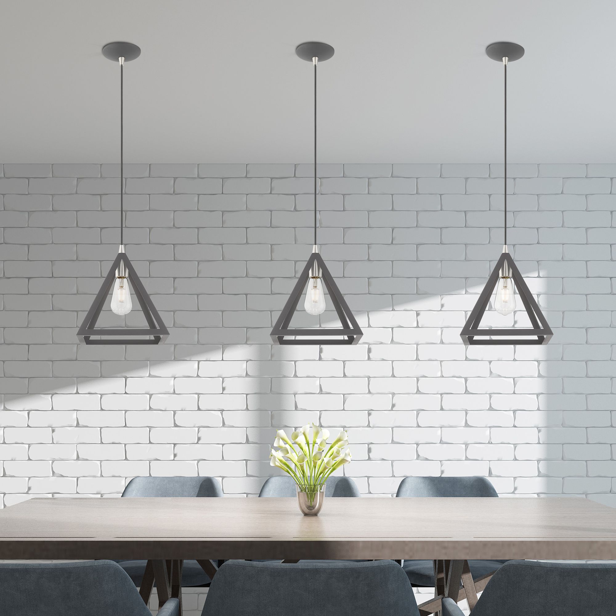 1 Light Scandinavian Gray Mini Pendant