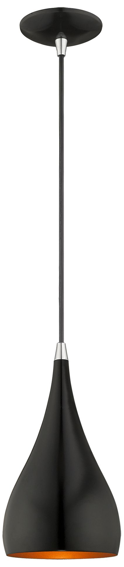1 Light Shiny Black Mini Pendant - #058V9 | Lamps Plus