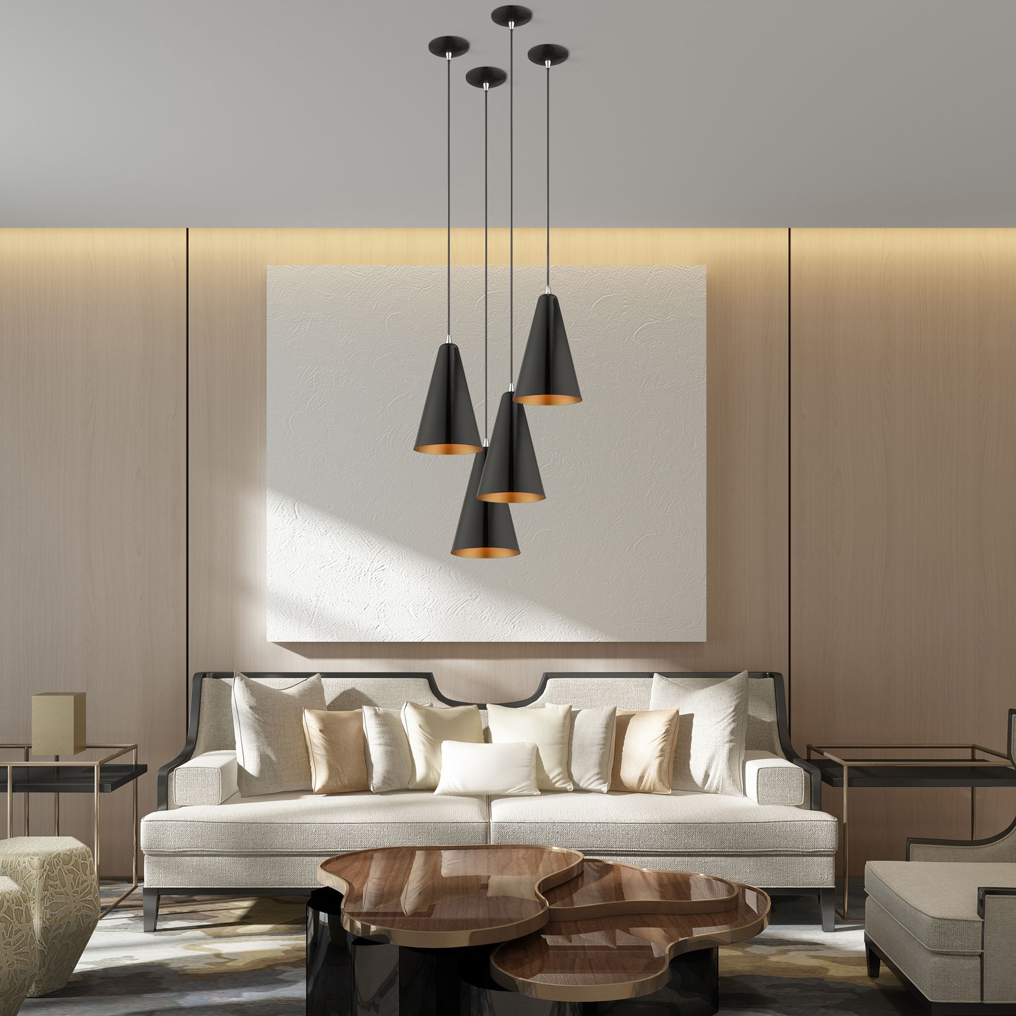 1 Light Shiny Black Mini Pendant