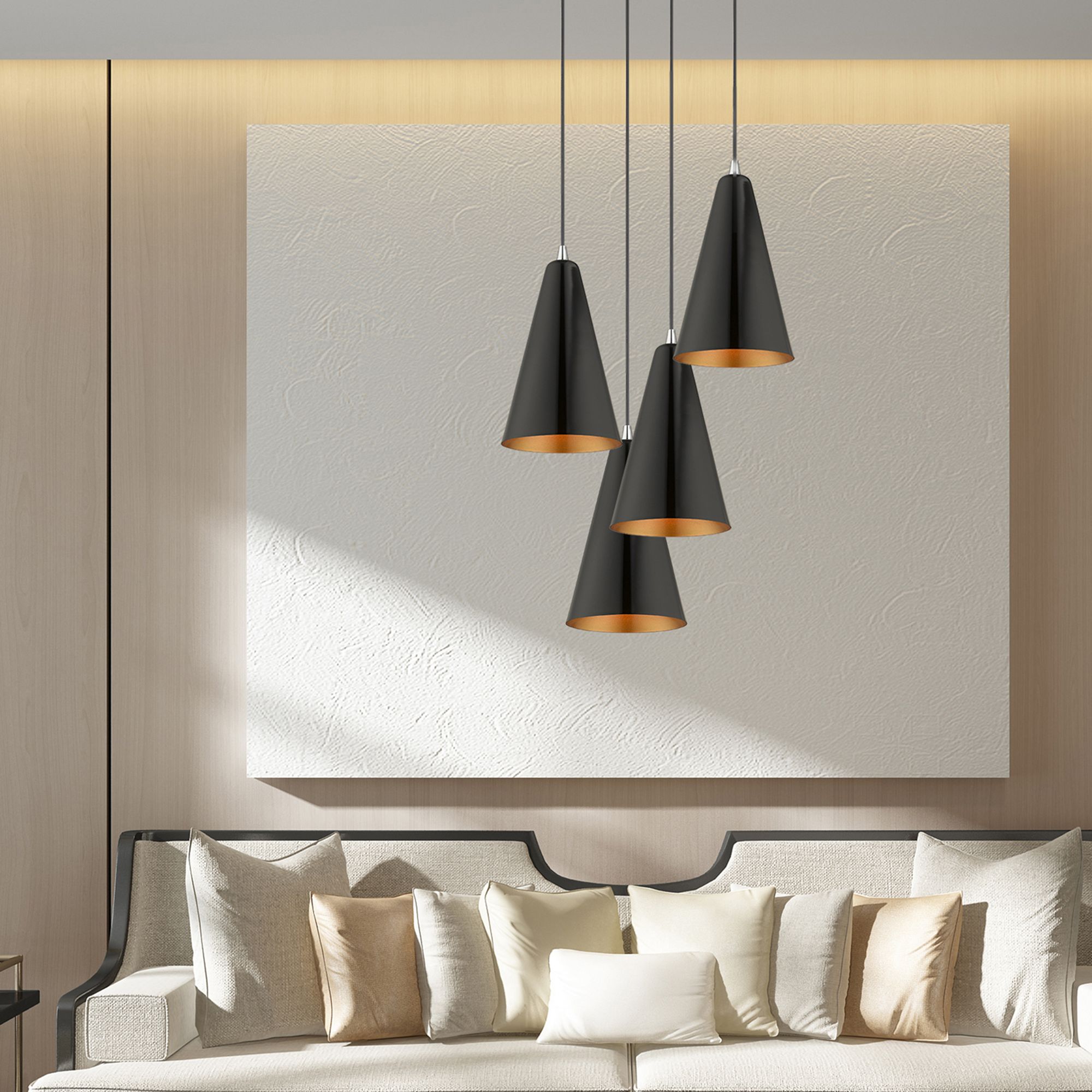 1 Light Shiny Black Mini Pendant