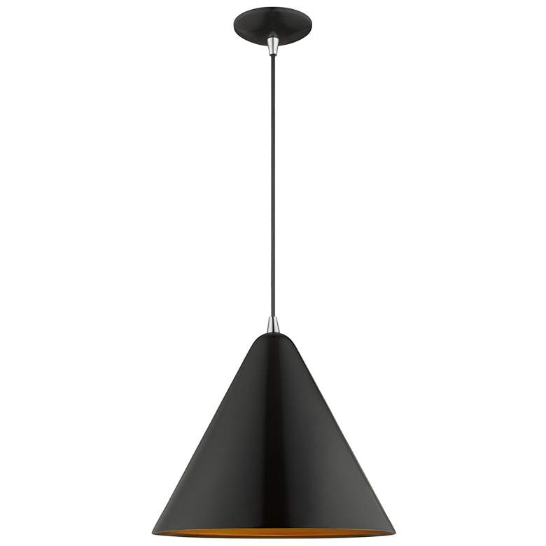 Image 1 1 Light Shiny Black Mini Pendant