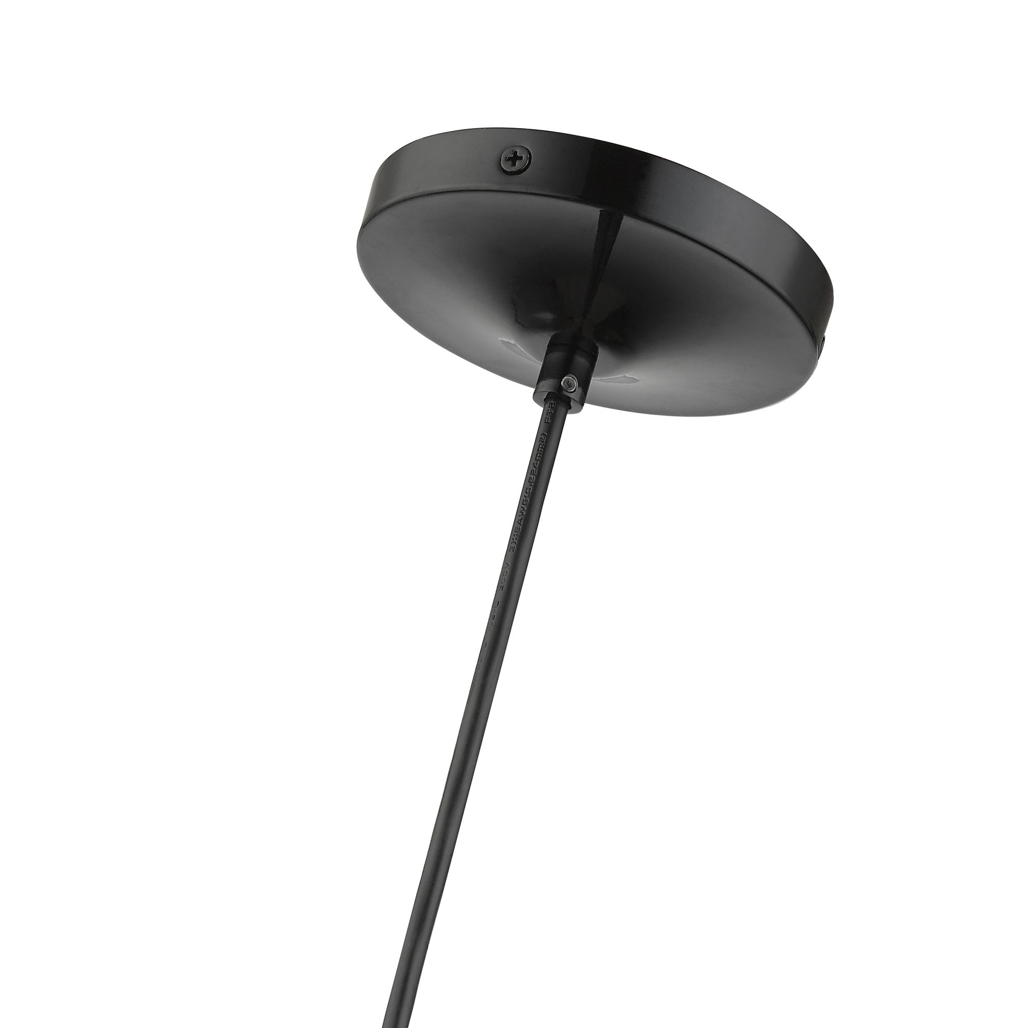 1 Light Shiny Black Pendant with Chrome Finish Accents