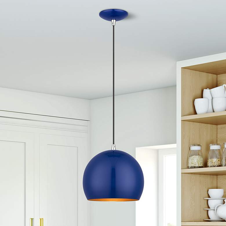 Image 1 1 Light Shiny Cobalt Blue Globe Pendant