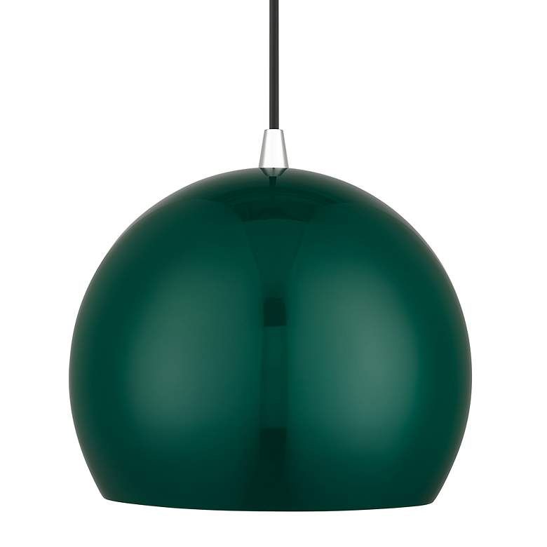 Image 7 1 Light Shiny Hunter Green Globe Pendant more views