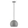 Thumbnail3 of 1 Light Shiny Light Gray with Polished Chrome Accents Globe Pendant more views
