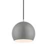 Thumbnail4 of 1 Light Shiny Light Gray with Polished Chrome Accents Globe Pendant more views