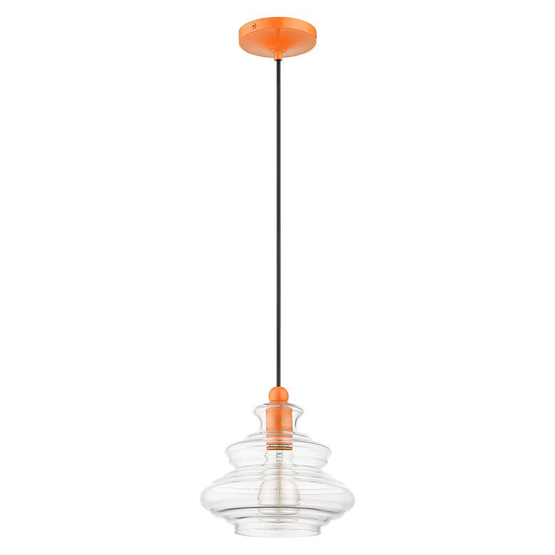 Image 3 1 Light Shiny Orange Pendant more views