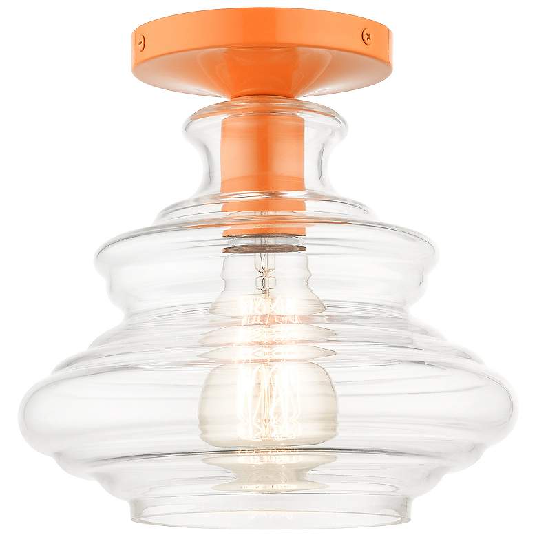 Image 1 1 Light Shiny Orange Semi-Flush
