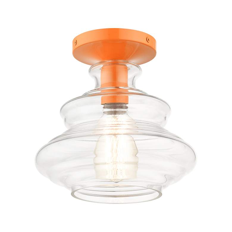 Image 4 1 Light Shiny Orange Semi-Flush more views